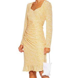 Mikael Aghal Midi Dress in Yellow